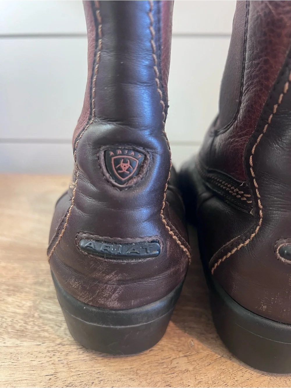 Ariat Two-Tone Brown Leather Pull-On Womens Vintage Work Boots Cabincore